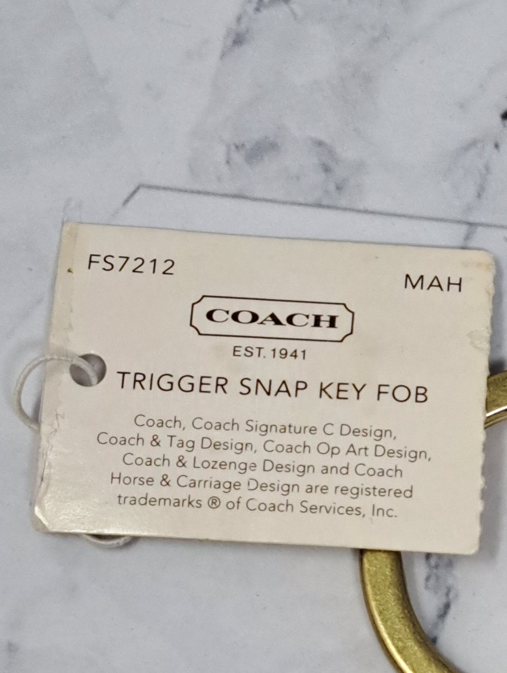 Vintage Coach Mahogany Trigger Snap Key Fob 7212. NWT - Picture 5 of 6